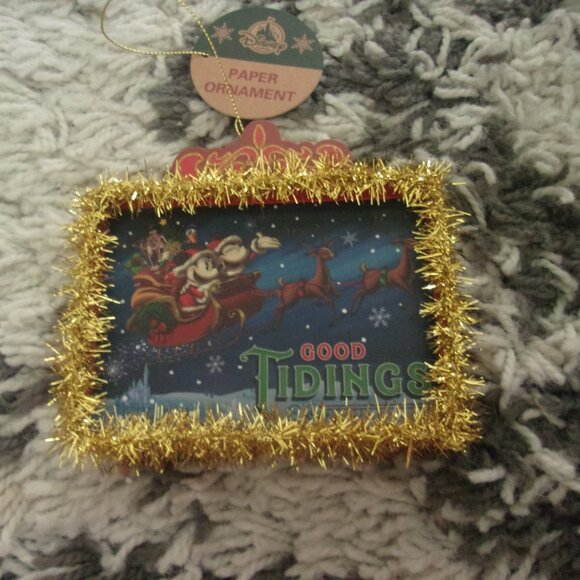 Disney Paper Ornament Mickey And Minnie Mouse Turn Of The Century New with tags - Picture 4 of 6